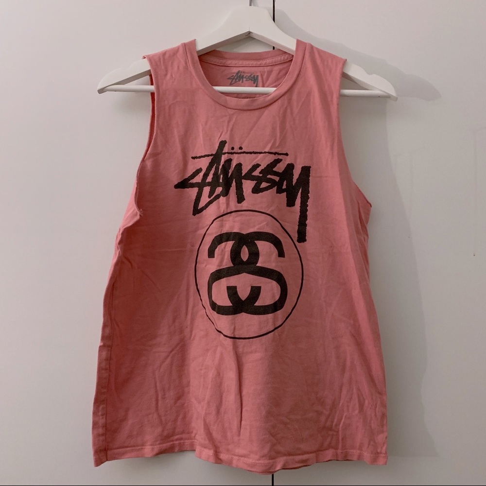 Stussy dusty rose muscle tee